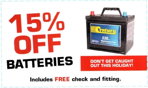15% off Batteries